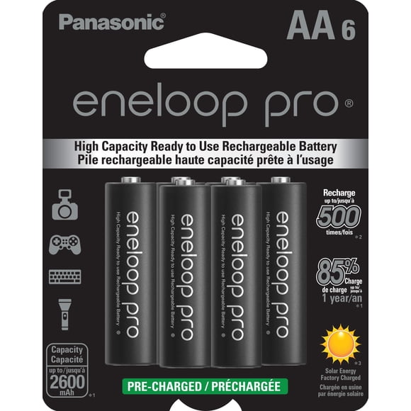 Baterías Eneloop Pro BK-3HCCA6BA AA 2600mAh Paquete de 6