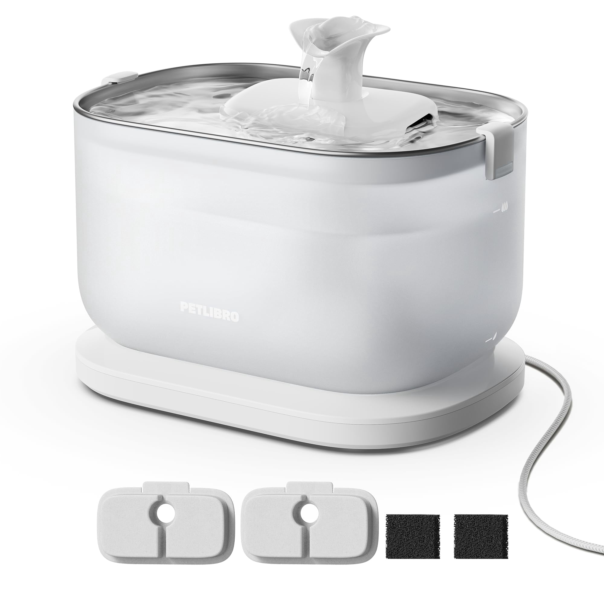 Fuente De Agua Para Gatos Petlibro, Acero Inoxidable, 2,5 L, Inalámbrica