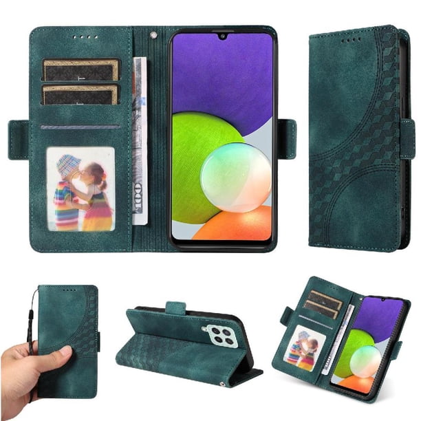 Carcasa FOXDOCK Samsung Galaxy M22 4G de cuero PU, diseño acolchado clásico, protección contra caídas y rayones