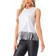 thumbnail image 4 of INSPIRE CHIC Tops de Fiesta para Mujeres con Flecos de Lentejuelas sin Mangas Cuello Redondo Camisetas Brillantes XL Blanco, 4 of 5