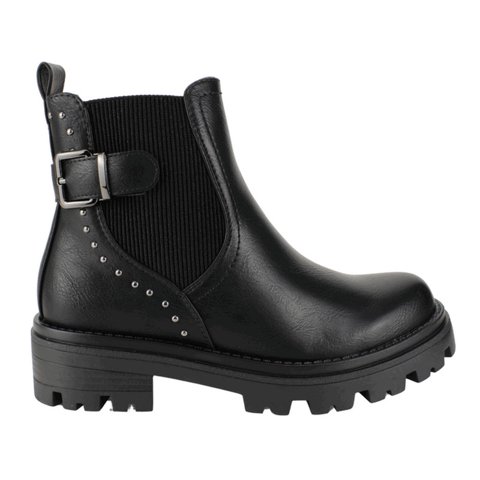 Botín New Walk Tachas Y Correa Negro