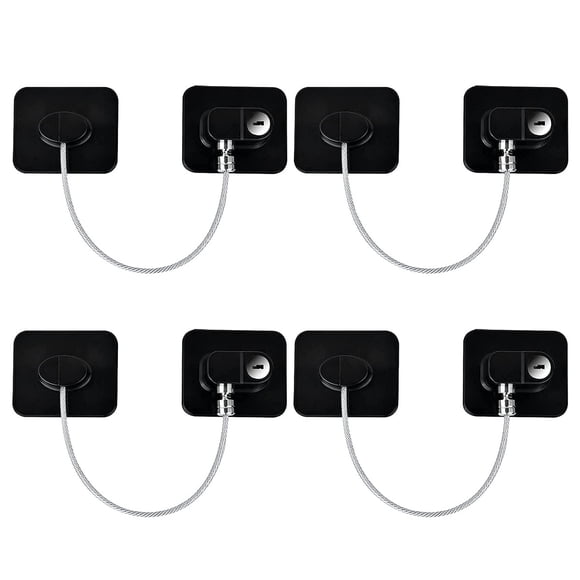 Cerradura Refrigerador 4 Pack Con Llaves Base Adhesiva