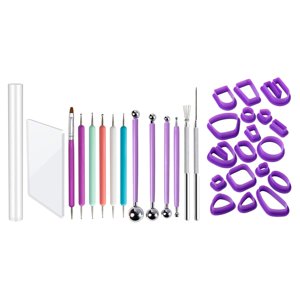 Magideal - Pendientes De Arcilla Polimérica Portátiles, 32 Uds., Herramientas De Corte, Colgante Hecho A Mano, Bricolaje, Cerámica, Fondant, Fiestas, Hornear, De