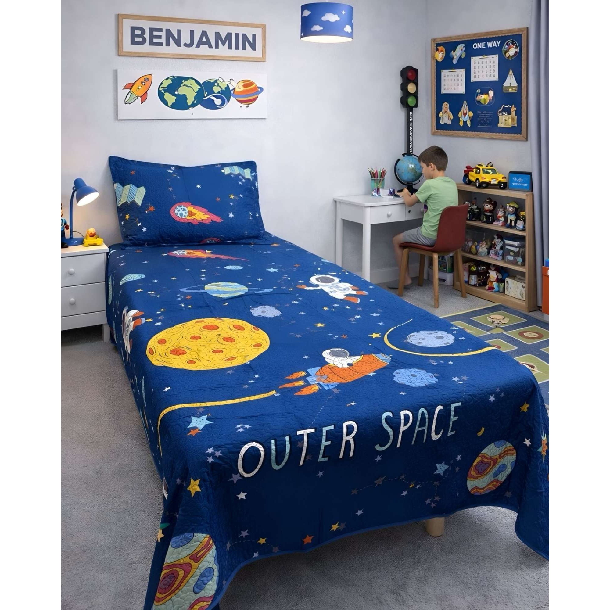 Decoideasemi - Colcha Infantil Niña Niño Quilt Plaza Y Media