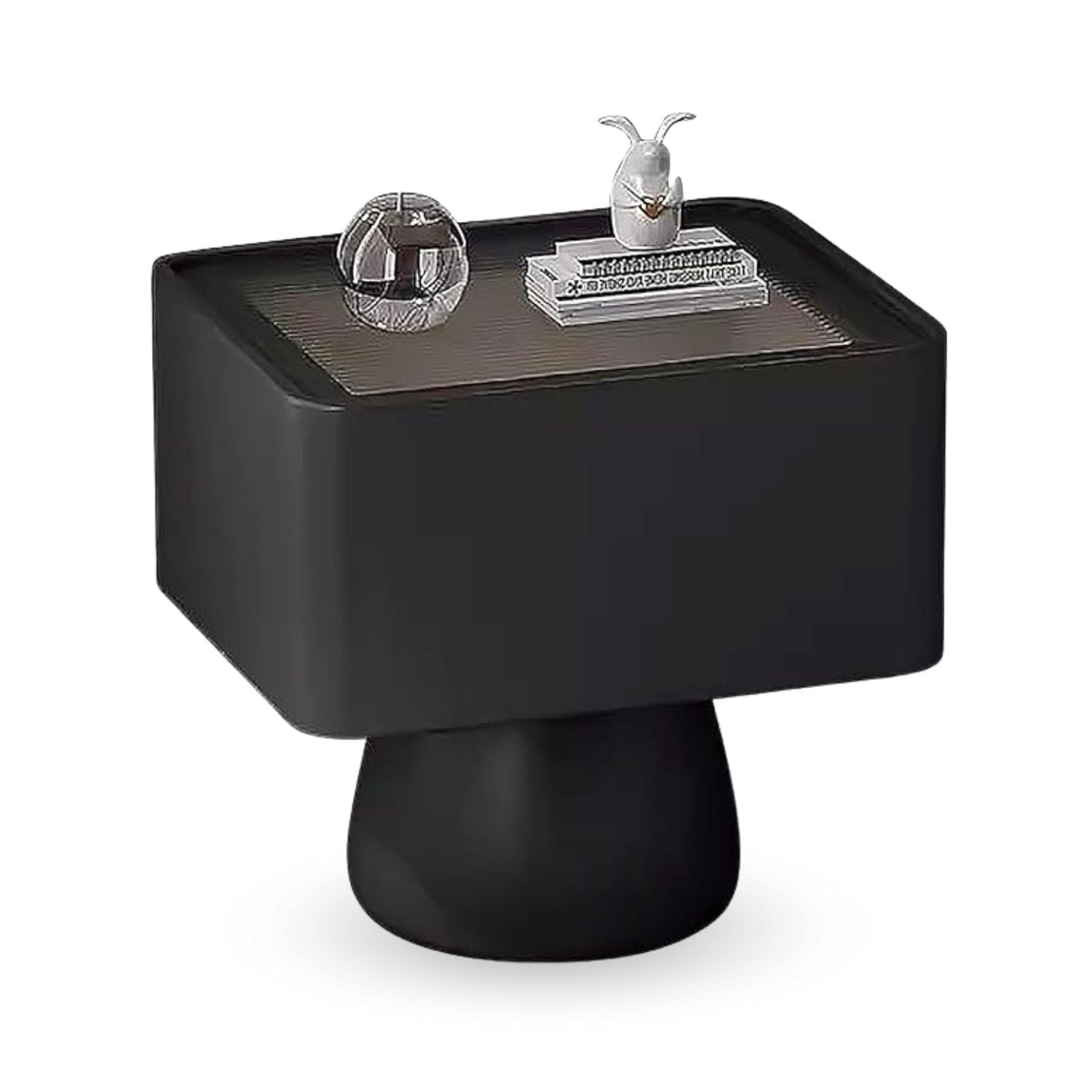Santú Home & Deco - Velador Moderno Cajón Estilo Nórdico Negro