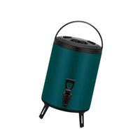 Magideal - Dispensador De Bebidas Frías Y Calientes, Barril Aislado Con Grifo, Dispensador De Bebidas Aislado, Cubo Para Té Con Leche Para Casas De Té Y Oficinas 10L Verde
