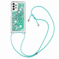 Funda Foxdock Para Samsung Galaxy A13 4G Con Cuerda Ajustable, Brillo Líquido, Protección Antigolpes Y Lente – Ideal Para Regalo