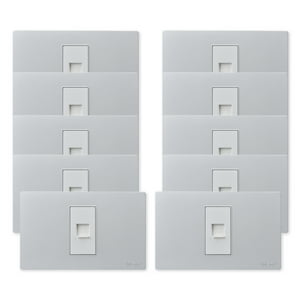Want - Pack 10 Toma Telefónica Metálico Rj11 - Gris Blanco
