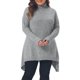 thumbnail image 1 of Agnes Orinda Women's Plus Size Suéter de Cuello Alto Túnica Manga Larga Dobladillo Asimétrico Suave Cálido Casual Tejido de Punto Acanalado Grande Gris, 1 of 6
