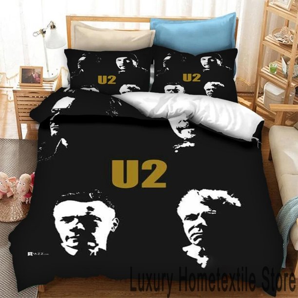 U2 Rock Band Bedding Set,Duvet Cover Comforter Bed Set Quilt Cover Pillowcase, Boys Girls Adults Bed Sheets