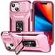 thumbnail image 1 of Funda Armada para iPhone 15 con Tapa Deslizante y Soporte Magnético Giratorio Rosa, 1 of 5