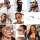 thumbnail image 5 of Gafas de sol rectangulares sin montura retro para mujer y hombre, lentes tintadas, montura de metal dorado, gafas cuadradas vintage sin montura., 5 of 6