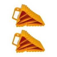 Magideal - 2 Piezas De Cuñas Para Ruedas, Cuñas De Goma Para Ruedas De Repuesto, Montaje Profesional, Tapón Para Neumáticos, Universal Para Remolque, Rv, Camión 22X15X10 Cm De Amarillo