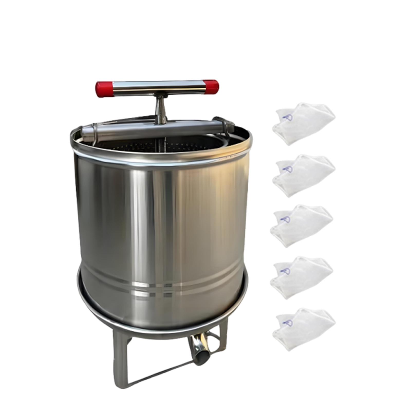 Bothyi - Prensa De Miel Grande, Separador De Miel, Elaboración De Vino Para Aceite, Orujo De Uva, Vinaza, 5 Bolsas De Filtración