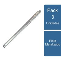 Pilot - Pack 3 Lápiz Gel G-1 0.7 Plata Metalizado