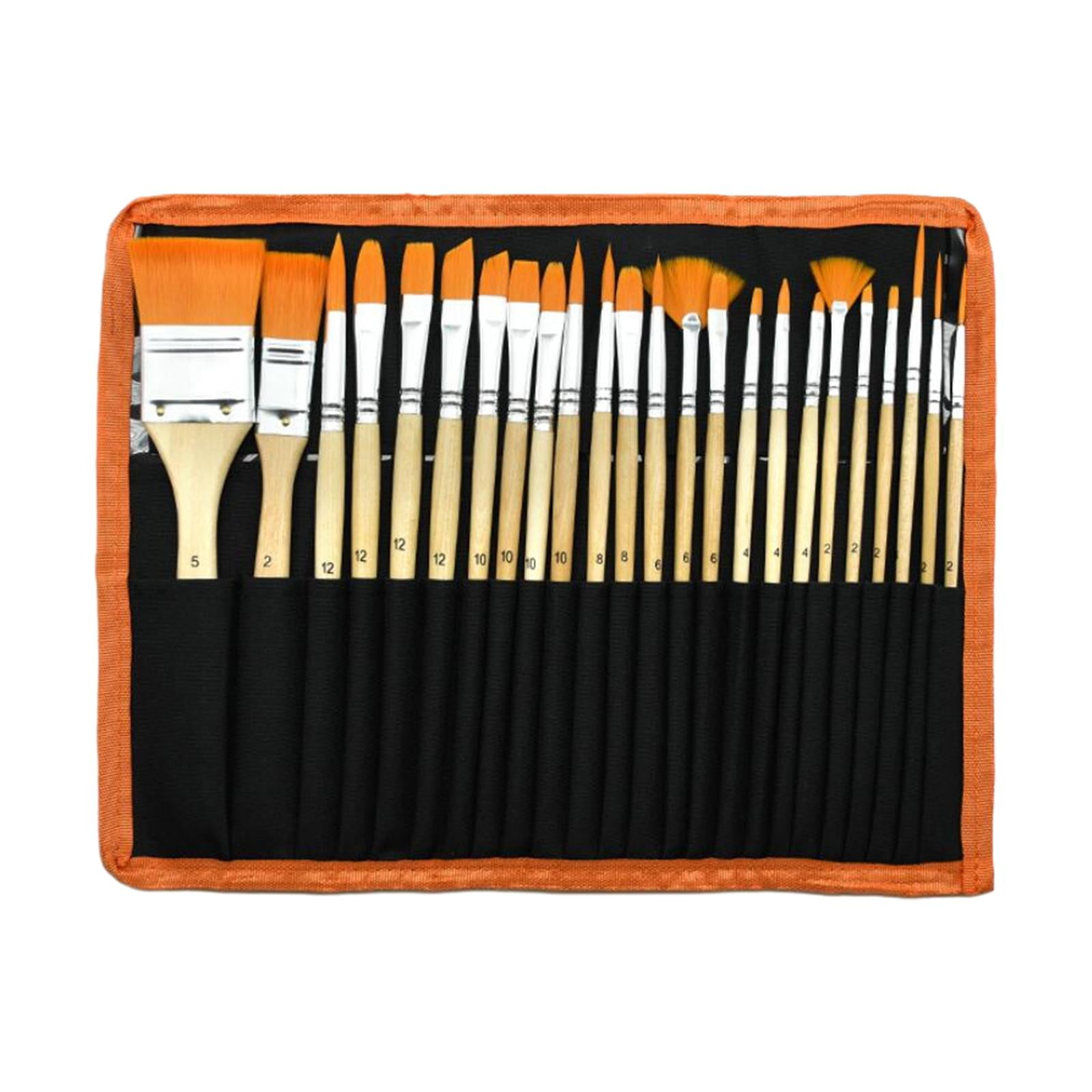 Bothyi - 24x Pinceles Para Pintura Acrílica Para Niños Adultos Artista Óleo Acuarela