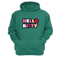 Genérico - Polerón Canguro Gatita Kitty Verde Aguamarina Talla Xs Unisex