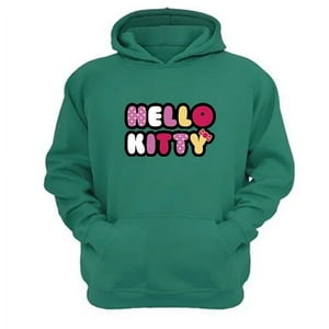 Genérico - Polerón Canguro Gatita Kitty Verde Aguamarina Talla M Unisex