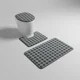 thumbnail image 2 of Set Alfombras De Baño 3 Piezas Suaves Absorbentes T.f.i Gris Oscuro Cuadritos, 2 of 3