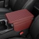 thumbnail image 1 of Cubierta de consola del centro del coche actualizada, almohadilla de cojín del reposabrazos de cuero con 2 bolsas de almacenamiento, protector de la cubierta de la caja del asiento impermeab, 1 of 3
