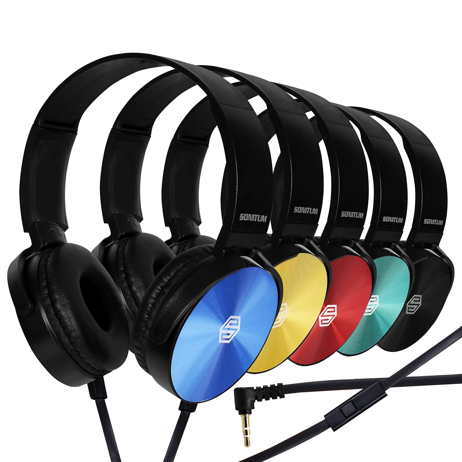 Auriculares Sonitum Classroom Con Micrófono, Paquete De 10 Unidades Con 3,5 Mm