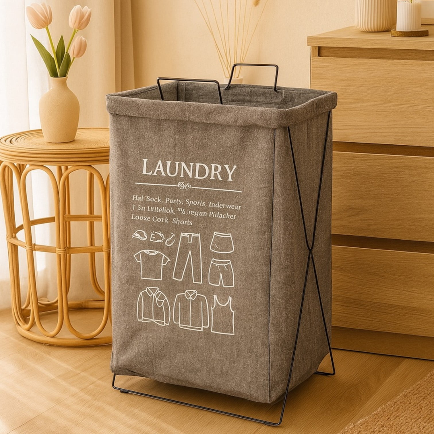 Genérico - Cesta Canasto Para Ropa Sucia Plegable Arena