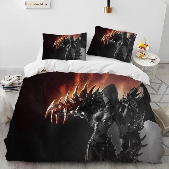 Lost ARK Game GamerComforter Bedding Set,Duvet Cover Bed Set Quilt Cover Pillowcase, Size Bedding Set Kids Bed Sheets
