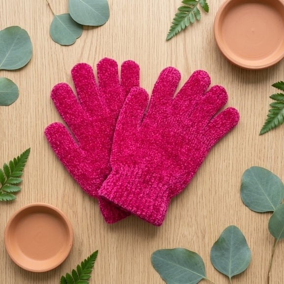 Guantes Chenille Rojo Adulto Invierno Unisex
