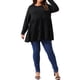 thumbnail image 2 of Agnes Orinda Ropa de Halloween para Mujer Tallas Grandes Tops Babydoll de Escuela Colegio de Manga Larga Cuello Redondo Casual Suelto Blusas Peplum Túnicas 4X Negro, 2 of 6