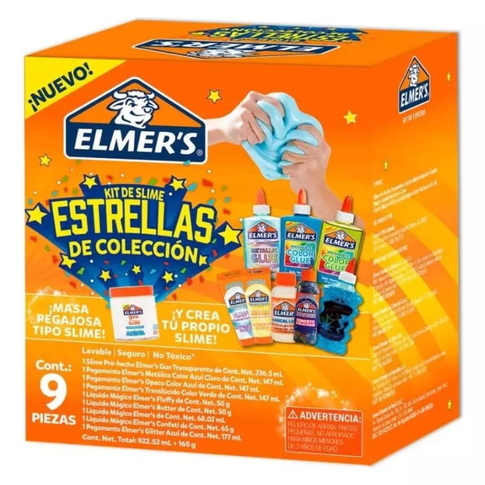 Kit De Slime Elmers Estrellas De Coleccion 9 Piezas