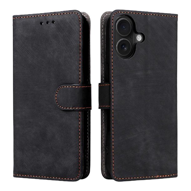 Funda Billetera para iPhone 17 con Soporte - Cartera de Cuero con Ranuras Negro