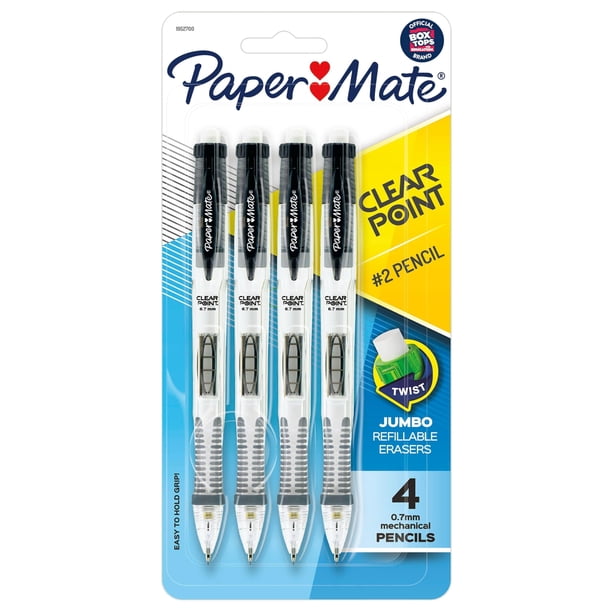 Lápices mecánicos Paper Mate Clearpoint 0,7 mm HB #2, 4 unidades