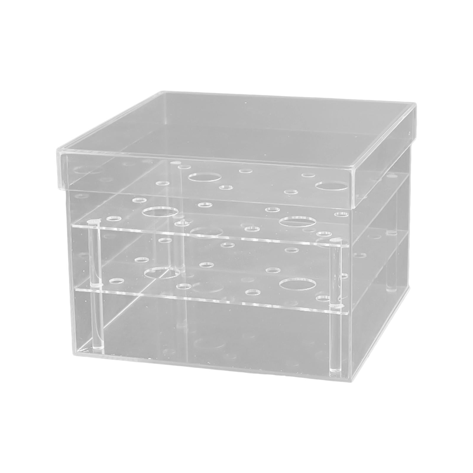Magideal - Caja De Acrílico Transparente Para Flores, Arreglos Florales, Jarrón, Caja De Almacenamiento, Floristería, Caja De Regalo De Flores, Macetas, Soporte 20x20x12.5cm 16agujeros