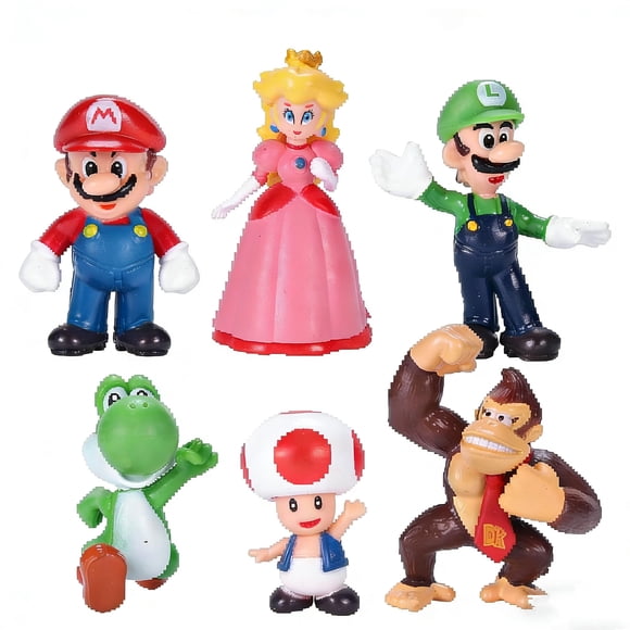 Set de 6 figuras de acción de Mario en PVC de 5 cm