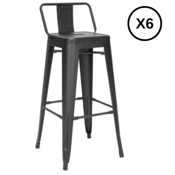 Pack 6 Taburete Tolix 66 Cm Negras