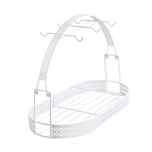 Magideal - Pastelera De Tazón De Tazón De Café Con Gancho De Gancho Exhibición De Taza De Café Tazón De Tazas De Desagüe Para La Mesa De Restaurantes Gabinete De Blanco