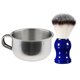 thumbnail image 1 of Tazón De Afeitar Masculino De Acero Inoxidable, Taza De Jabón Para Barba Y Barbero + Cepillo De Afeitar Con Mango De Resina, 1 of 6