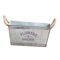 Magideal - Cubo De Flores De Hierro, Maceta, Jarrón De Flores, Decoración De Balcón, Macetas De Guardería, Casa De Campo Rústica, Patio, Jardín Con Asa, Maceta , L L