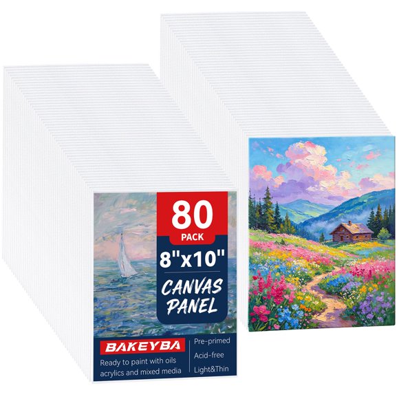 Paneles de lienzo BAKEYBA 20x25 cm paquete de 80 algodón