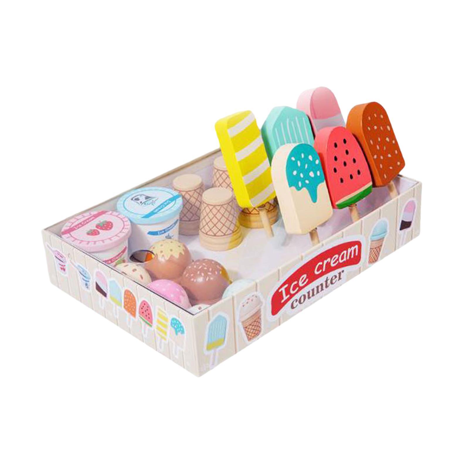 Bothyi - Juego De Mesa De Helado De Madera, Educativo, Para Niños En Edad Preescolar, Niñas Y Niños, Caja De Almacenamiento Individual