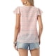 thumbnail image 3 of INSPIRE CHIC Blusa Floral de Mujer para el Día de San Valentín, Cuello Cuadrado Casual de Verano, Camisa de Chifón con Volantes y Mangas Cortas L Rosa Pálido, 3 of 6