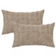 thumbnail image 1 of Funda de cojín decorativa de pana REGALWOVEN, funda de cojín suave bohemia a rayas marrón 12" x 20", 1 of 6