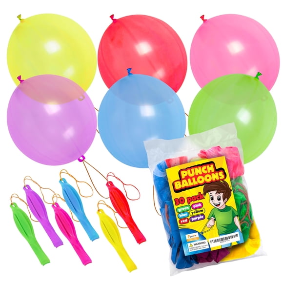 Globos Neon Punch, paquete de 30 unidades, para fiestas infantiles de más de 3 años