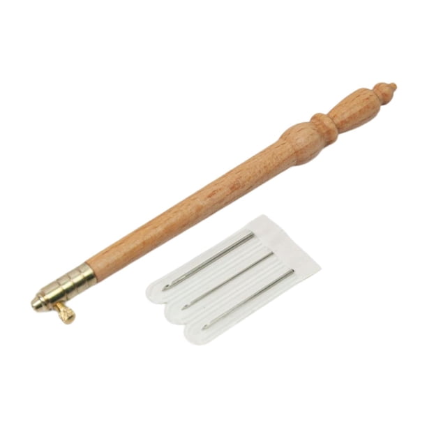 Gancho para bordar, herramienta de costura con punzón para bordar con lentejuelas y 3 agujas, multifuncional, antideslizante, ligero, aguja de crochet