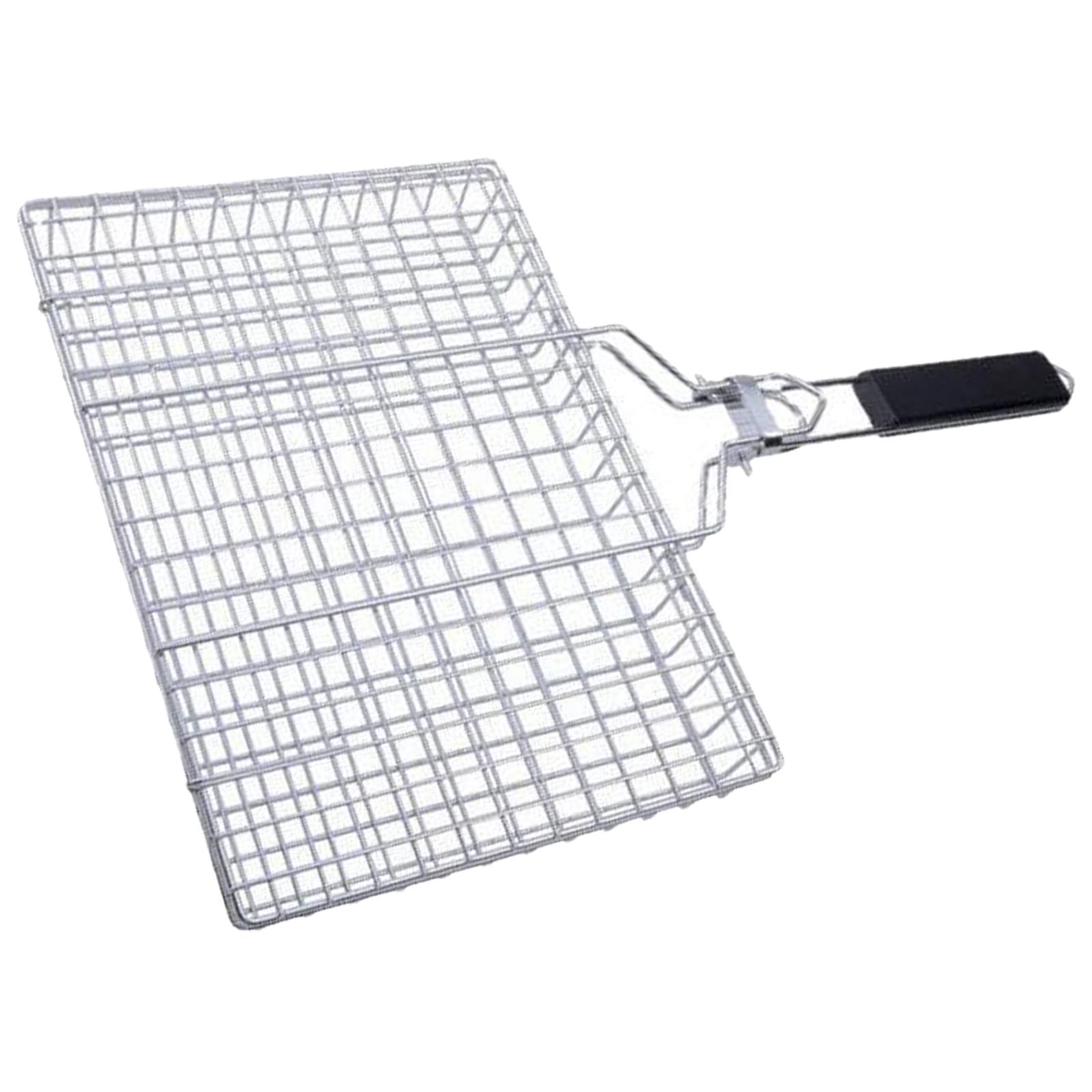 Magideal - De Parrilla Plegable Portátil, Herramienta De Cocina Antiadherente, Malla De Parrilla Para Accesorios De , Soporte Para Verduras, Pescad 32X3.5X50Cm