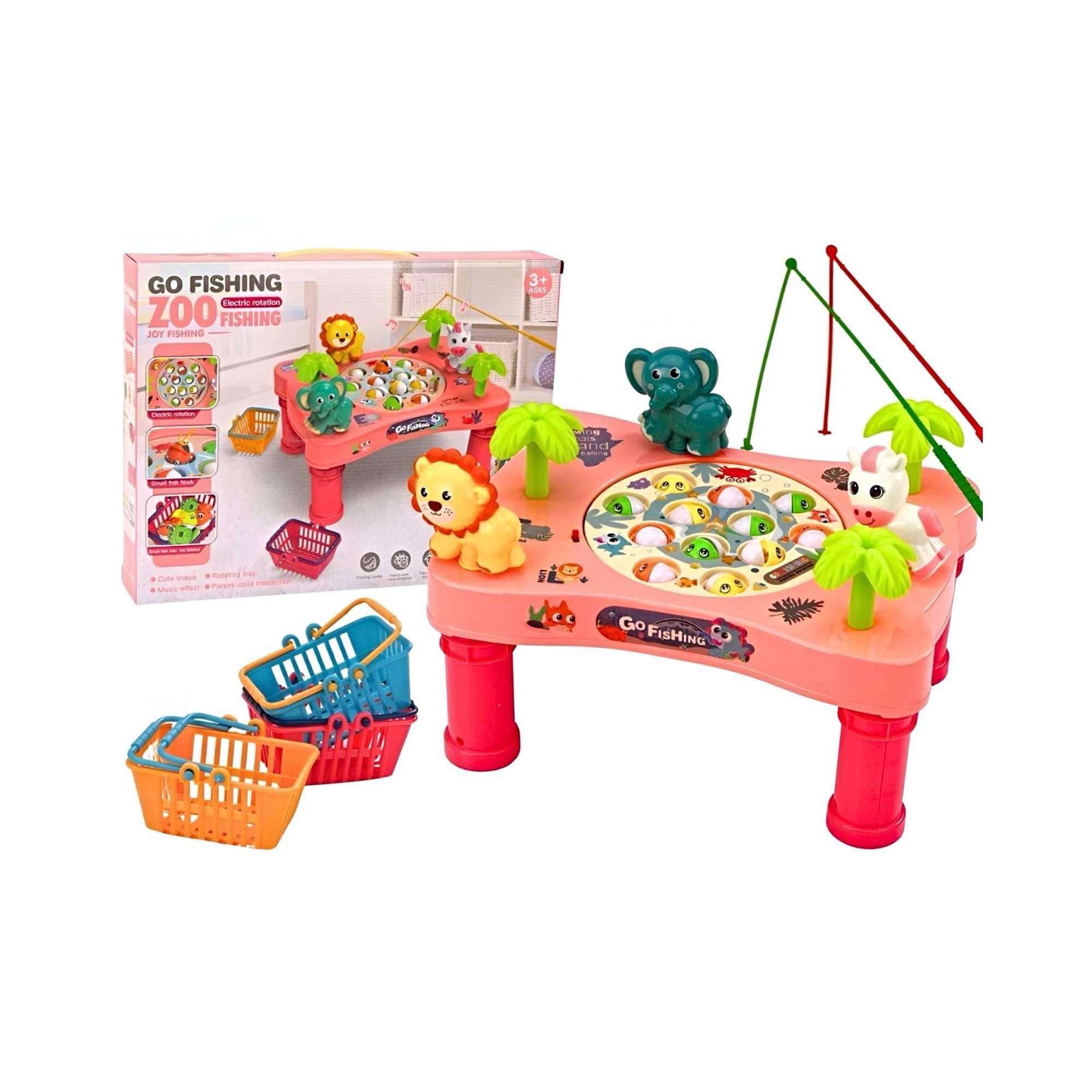 Genérico - Juego De Pesca Giratorio Con Cañas Y Cestas (temática Animal)