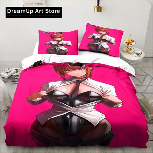 Sexy Chainsaw Man MakimaBedding Set Boys Girls Duvet Cover Pillowcase Bed Adult Bedroom