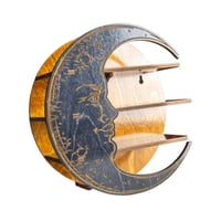 Bothyi - Estante De Madera Con Forma De Luna, Estante Colgante Multiusos Para Colección De Rocas, Plantas Pequeñas Y Profundas