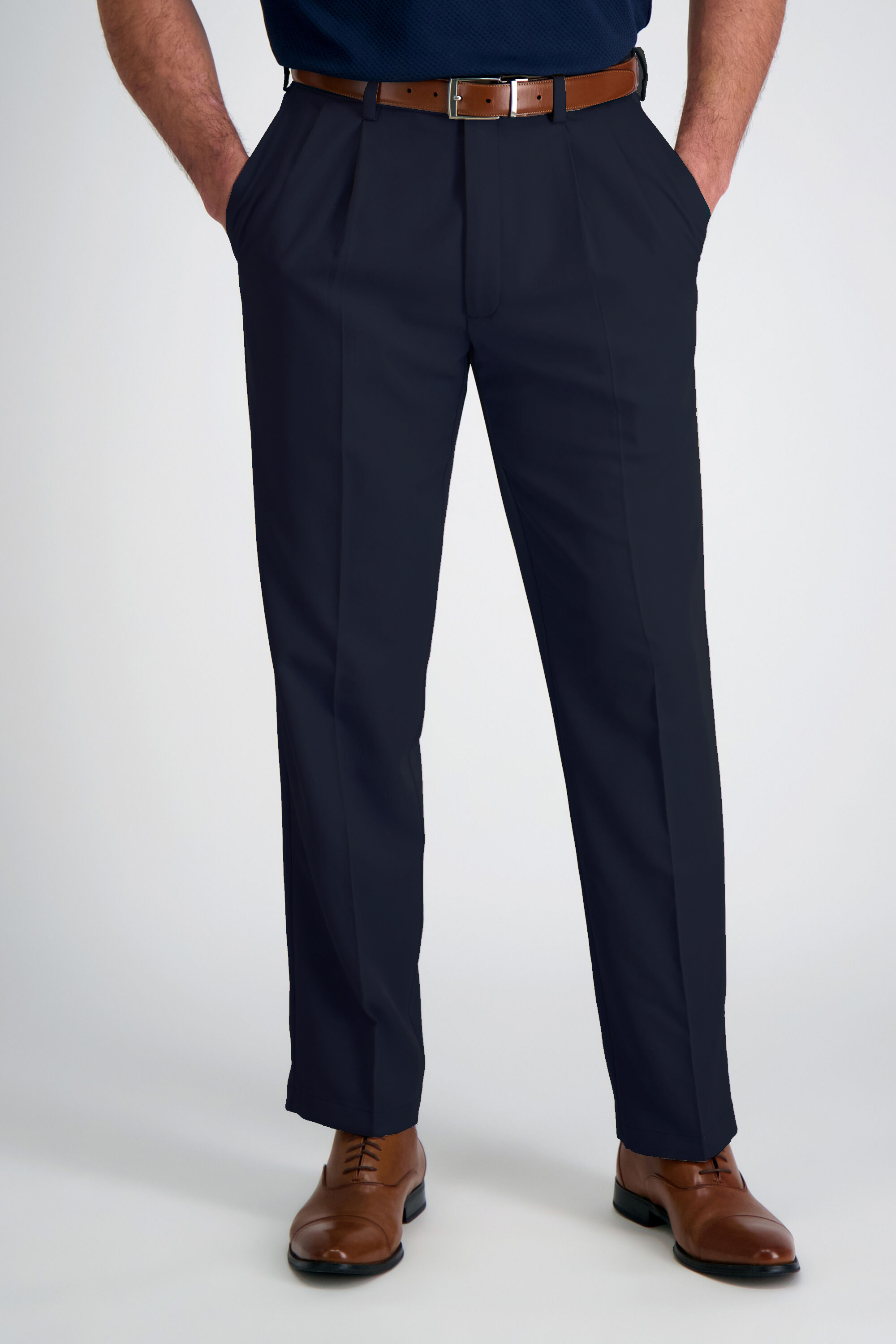 Mediaplayer - Pantalón Gabardina Hombre Pinzado Azul Talla 50