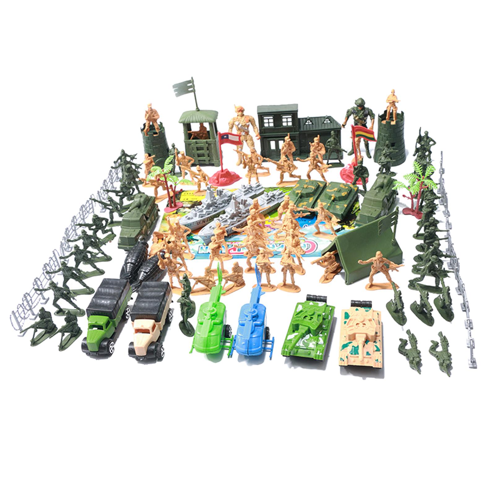 Magideal - Conjunto De Vehículos Militares, Modelo De Juguete, Juego Interactivo De Tanques, Juguetes Militares Simulados, Regalos Educativos Para Niños, Niñas, Regalos De Cumpleaños, 112 Piezas